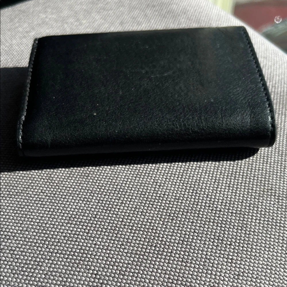 Coach Men's Black Smooth Leather Trifold Wallet